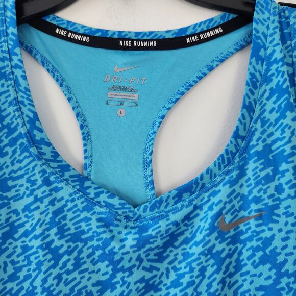 Nike Pronto Miler Dr-Fit Running Tank Blue Large Sleeveless Soft Top  Exercise - Picture 5 of 5